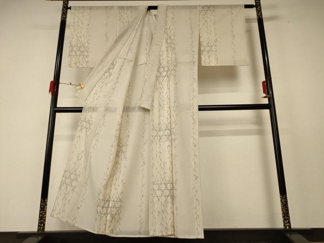 平和屋着物＊夏物 小紋 絽 枝葉文 洗える着物 AABF5047jd