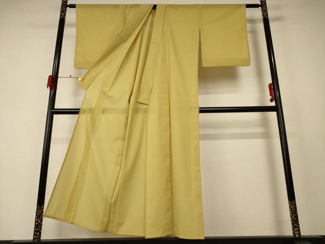 平和屋着物＊夏物 色無地 絽 芥子色 洗える着物 AABF5048jd