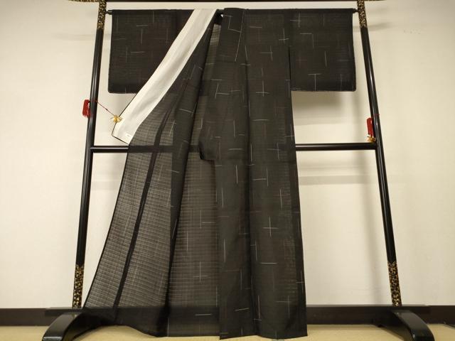 平和屋着物＊夏物 小紋 紗 幾何学文様 正絹 逸品 未使用 AABF5050jd