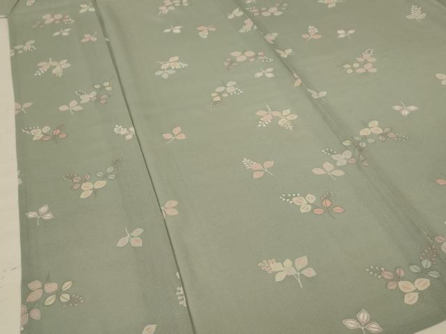 平和屋着物＊夏物 小紋 絽 舞葉文 銀彩 正絹 逸品 AABF5052jd