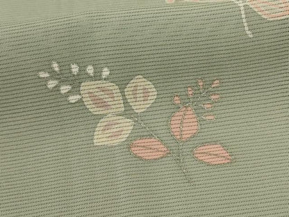 平和屋着物＊夏物 小紋 絽 舞葉文 銀彩 正絹 逸品 AABF5052jd