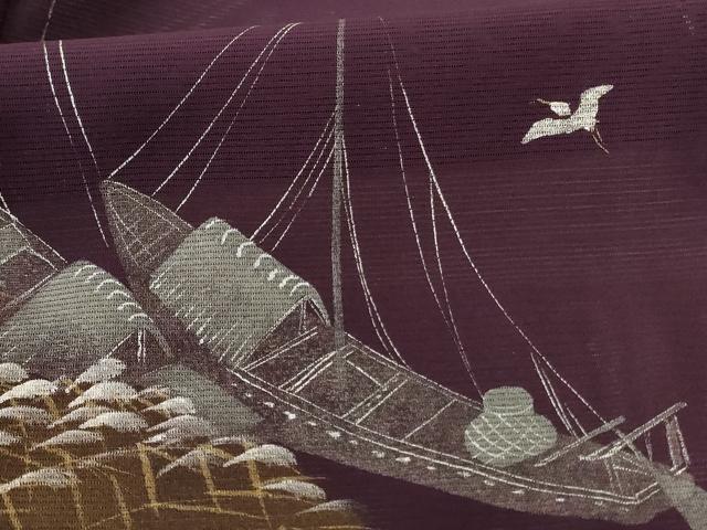 平和屋着物＊夏物 訪問着 絽 手描き 風景文 銀彩 正絹 逸品 未使用 AABF5056jd