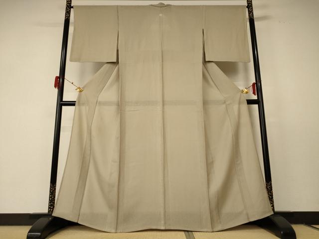 平和屋着物＊夏物 色無地 紗 枯色 正絹 逸品 AABF5061jd