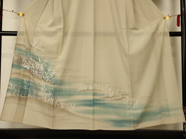 平和屋着物＊夏物 色留袖 絽 風景文 銀彩 洗える着物 AABF5063jd