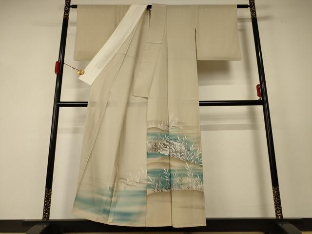 平和屋着物＊夏物 色留袖 絽 風景文 銀彩 洗える着物 AABF5063jd