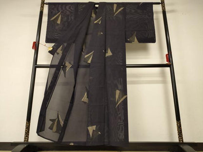 平和屋着物＊夏物 小紋 紗 舞葉文 正絹 逸品 未使用 AABF5064jd