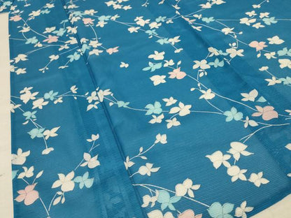 平和屋着物＊夏物 小紋 絽 枝花文 正絹 逸品 AABF5073jd