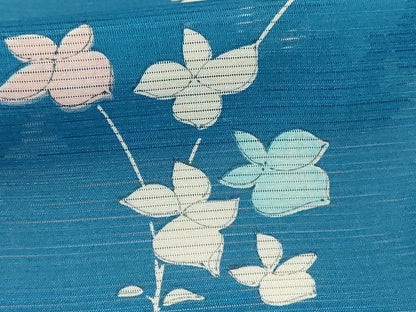 平和屋着物＊夏物 小紋 絽 枝花文 正絹 逸品 AABF5073jd