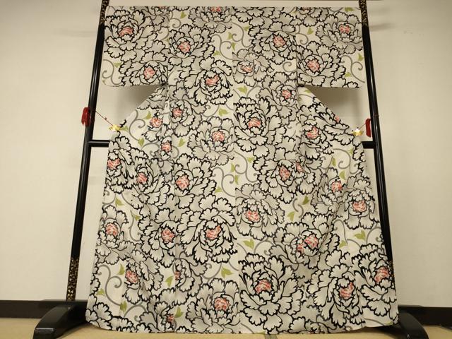 平和屋着物＊夏物 小紋 紗 花尽くし 洗える着物 AABF5081jd