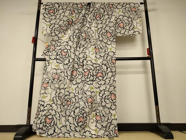 平和屋着物＊夏物 小紋 紗 花尽くし 洗える着物 AABF5081jd
