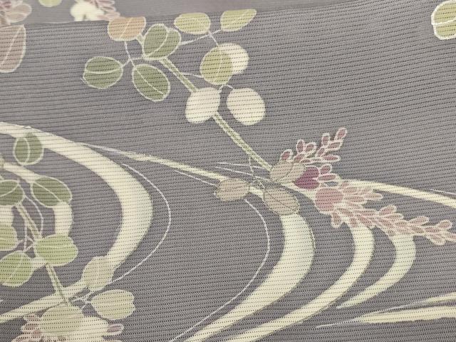平和屋着物＊夏物　訪問着　絽　流水草花文　正絹　逸品　AABF5082jd