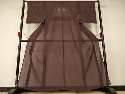平和屋着物＊夏物 小紋 絽 草花文 正絹 逸品 AABF5084jd