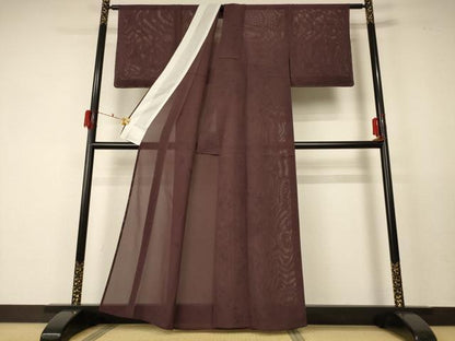 平和屋着物＊夏物 小紋 絽 草花文 正絹 逸品 AABF5084jd