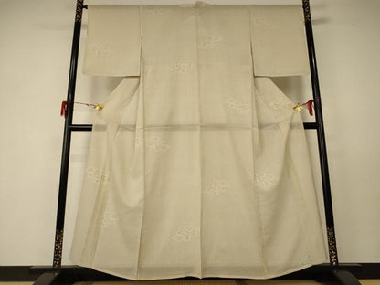 平和屋着物＊夏物 紗紬 流水花文 正絹 逸品 AABF5085jd