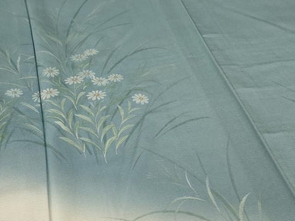 平和屋着物＊夏物 訪問着 絽 手描き 草花文 暈し染め 正絹 逸品 AABF5088jd