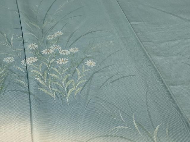 平和屋着物＊夏物 訪問着 絽 手描き 草花文 暈し染め 正絹 逸品 AABF5088jd
