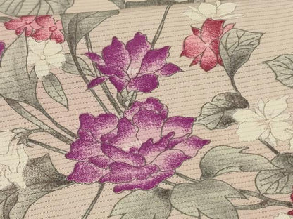平和屋着物＊夏物 小紋 絽 草花文 正絹 逸品 AABF5091jd