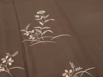平和屋着物＊夏物 色留訪問着 絽 刺繍 草花文 正絹 逸品 AABF5092jd