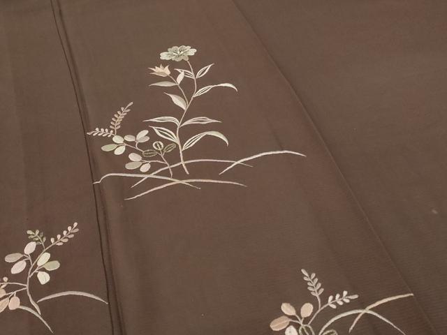 平和屋着物＊夏物 色留訪問着 絽 刺繍 草花文 正絹 逸品 AABF5092jd