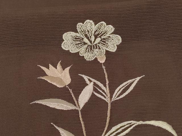 平和屋着物＊夏物 色留訪問着 絽 刺繍 草花文 正絹 逸品 AABF5092jd