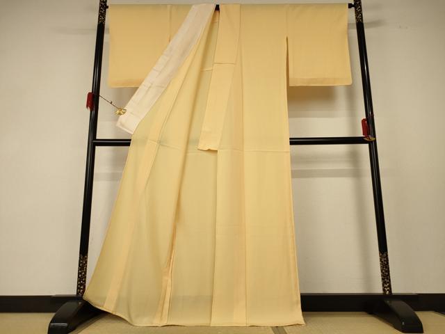 平和屋着物＊夏物 色無地 絽 卵色 正絹 逸品 AABF5097jd
