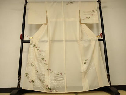 平和屋着物＊夏物 訪問着 絽 萩文 金彩 正絹 逸品 AABF5098jd