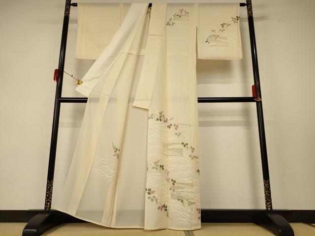 平和屋着物＊夏物 訪問着 絽 萩文 金彩 正絹 逸品 AABF5098jd