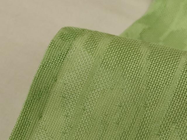 平和屋着物＊夏物 色無地 花唐草紋紗 苗色 正絹 逸品 AABF5106jd
