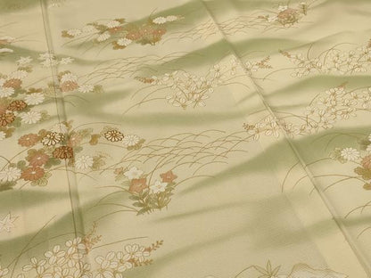 平和屋着物＊夏物 訪問着 絽 駒刺繍 草花文 金彩 正絹 逸品 AABF5111jd