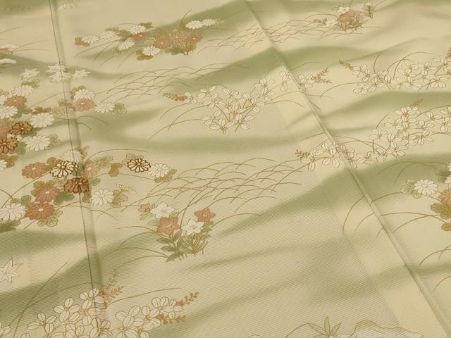 平和屋着物＊夏物 訪問着 絽 駒刺繍 草花文 金彩 正絹 逸品 AABF5111jd