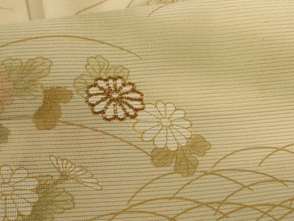 平和屋着物＊夏物 訪問着 絽 駒刺繍 草花文 金彩 正絹 逸品 AABF5111jd
