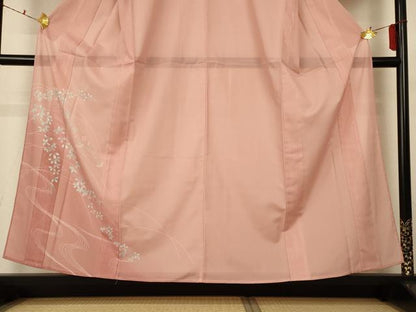 平和屋着物＊夏物 訪問着 絽 流水花文 暈し染め 洗える着物 AABF5116jd