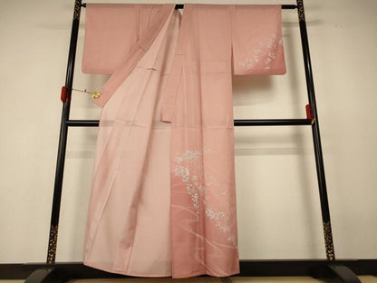 平和屋着物＊夏物 訪問着 絽 流水花文 暈し染め 洗える着物 AABF5116jd