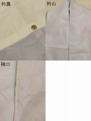 平和屋着物＊夏物 訪問着 絽 流水草花文 暈し染め 銀彩 洗える着物 AABF5118jd
