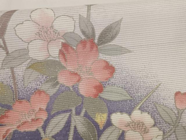平和屋着物＊夏物 訪問着 絽 流水草花文 暈し染め 銀彩 洗える着物 AABF5118jd