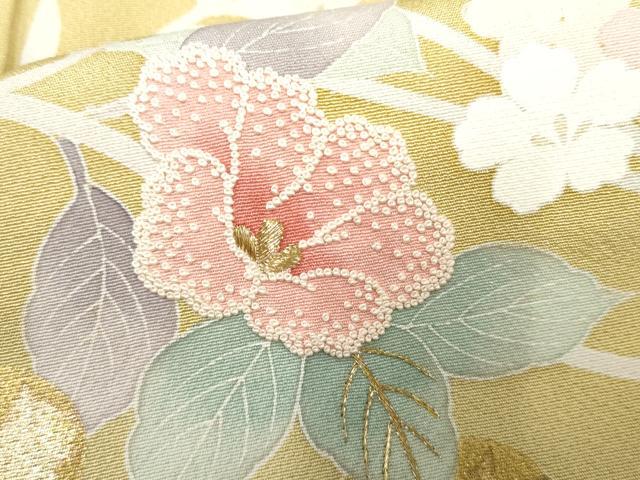 平和屋着物●訪問着 中国三大刺繍 相良刺繍 雲取り枝花文 暈し染め 金彩 金銀糸 正絹 逸品 AABF5123cs