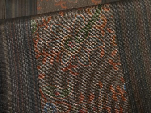 平和屋着物●本場縞大島紬 訪問着 刺繍 更紗花文 井田哲作 証紙付き 正絹 逸品 AABF5124cs