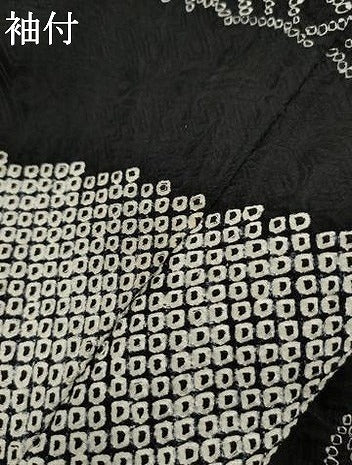 平和屋着物●豪華振袖 総絞り 檜扇枝垂れ花文 黒地 正絹 逸品 AABF5125cs