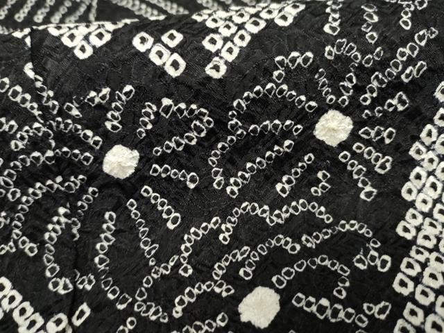平和屋着物●豪華振袖 総絞り 檜扇枝垂れ花文 黒地 正絹 逸品 AABF5125cs