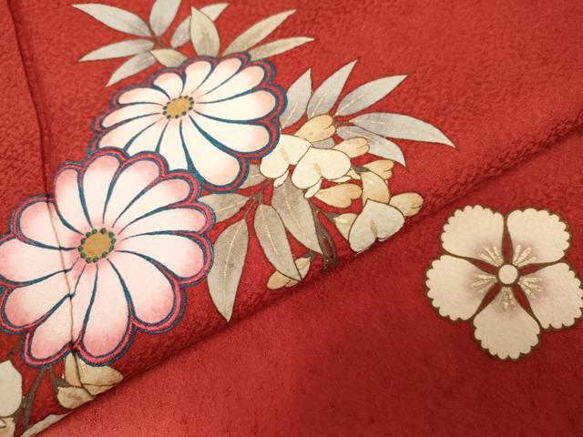 平和屋着物●豪華振袖 舞花文 暈し染め 金彩 正絹 逸品 AABF5128cs