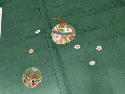 平和屋着物●豪華振袖 駒刺繍 小いけ好み 花鈴文 暈し染め 金糸 正絹 逸品 AABF5129cs