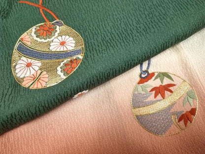 平和屋着物●豪華振袖 駒刺繍 小いけ好み 花鈴文 暈し染め 金糸 正絹 逸品 AABF5129cs