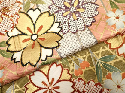 平和屋着物●豪華振袖 駒刺繍 枝垂れ花文 暈し染め 金彩 ロング丈 正絹 逸品 AABF5133cs