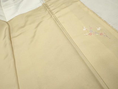 平和屋着物●訪問着 駒刺繍 雪輪地紙草花文 暈し染め 金銀彩 正絹 逸品 未使用 AABF5135cs