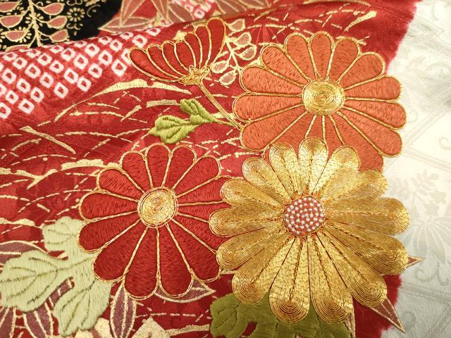 平和屋着物●豪華振袖 絞り 吉祥草花文 金彩 正絹 逸品 AABF5137cs