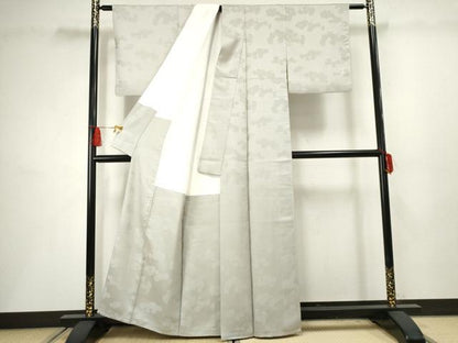 平和屋着物●お召 草花地紋 霞色 小田急百貨店扱い 正絹 逸品 AABF5141cs