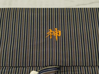 平和屋着物●男性　人間国宝　甲田綏郎　精好仙台平　馬乗り袴　縞　正絹　逸品　AABF5147cs