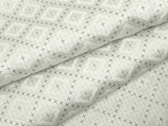 平和屋着物●男性 色紋付・羽織セット 菱文 洗える着物 AABF5149cs