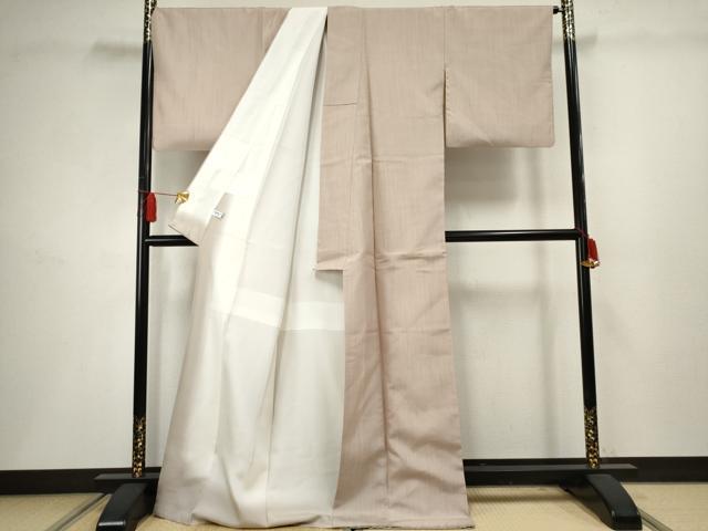 平和屋着物●結城紬 色無地 虹色 証紙付き ロング丈 正絹 逸品 AABF5151cs