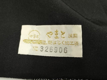 平和屋着物●江戸小紋 寄せ小紋柄 黒地 やまと金ラベル 正絹 逸品 AABF5157cs